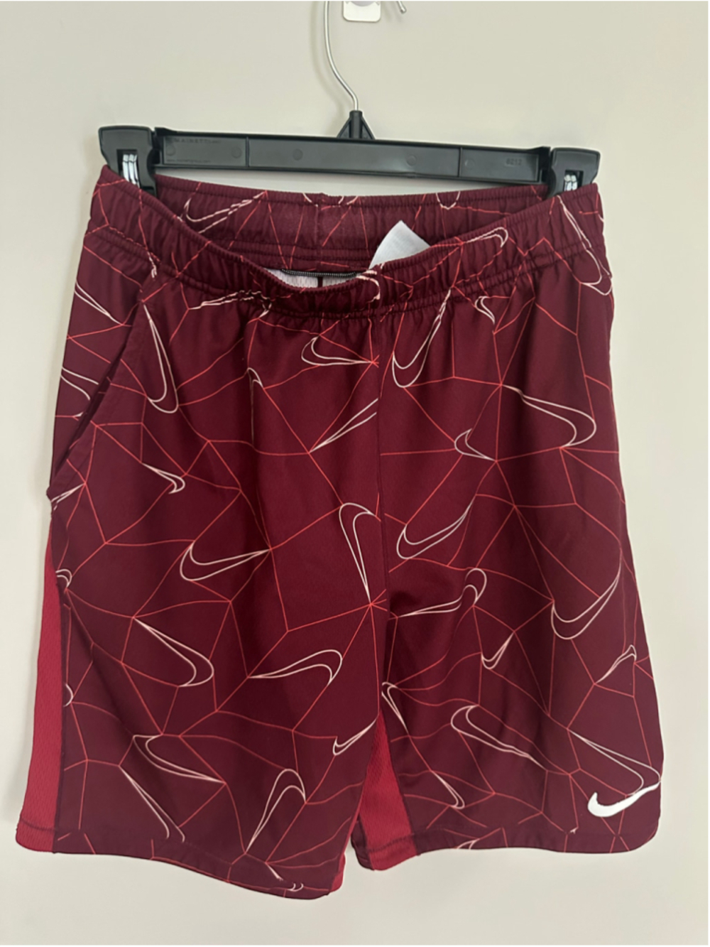 Youth Nike Dri-FIT Athletic Shorts Maroon White Size L